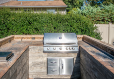 Grill at private backyard